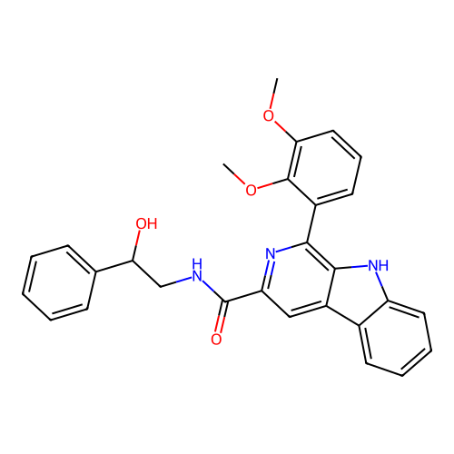 1-(2,3-dimethoxyphenyl)-N-(2-hydroxy-2-phenylethyl)-9H-pyrido[3,4-b]indole-3-carboxamide structure