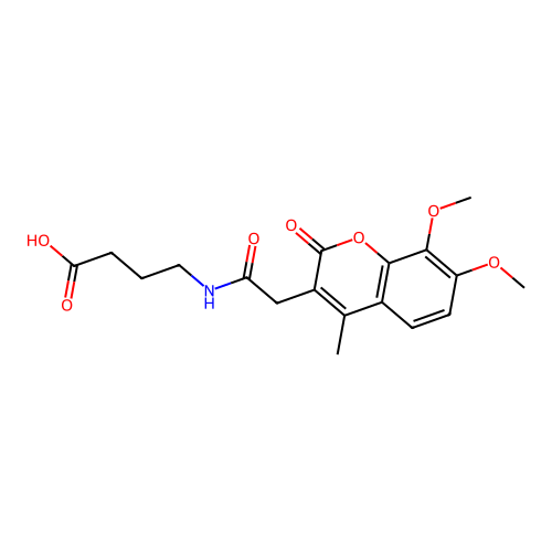 4-(2-(7,8-dimethoxy-4-methyl-2-oxo-2H-chromen-3-yl)acetamido)butanoic acid structure