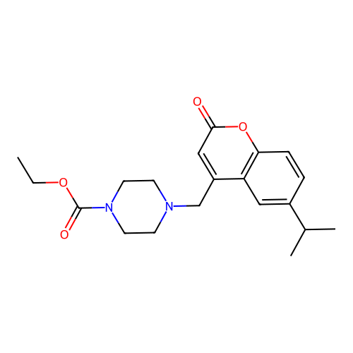 ethyl 4-((6-isopropyl-2-oxo-2H-chromen-4-yl)methyl)piperazine-1-carboxylate structure