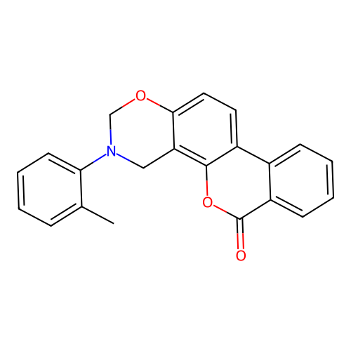 3-(o-tolyl)-3,4-dihydrobenzo[3,4]chromeno[8,7-e][1,3]oxazin-6(2H)-one structure