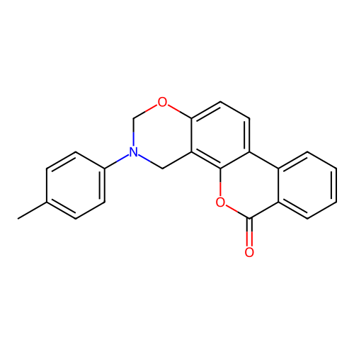 3-(p-tolyl)-3,4-dihydrobenzo[3,4]chromeno[8,7-e][1,3]oxazin-6(2H)-one structure