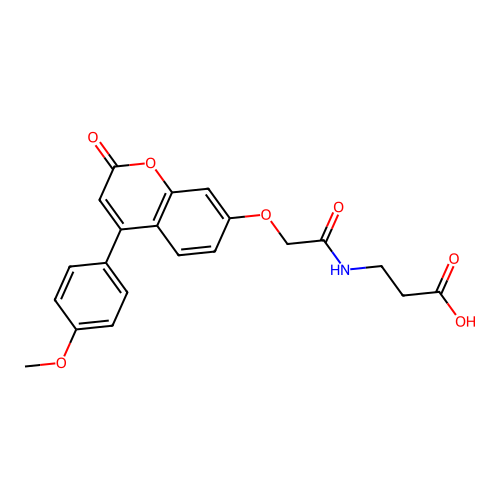 3-(2-((4-(4-methoxyphenyl)-2-oxo-2H-chromen-7-yl)oxy)acetamido)propanoic acid structure