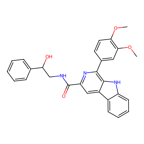 1-(3,4-dimethoxyphenyl)-N-(2-hydroxy-2-phenylethyl)-9H-pyrido[3,4-b]indole-3-carboxamide structure