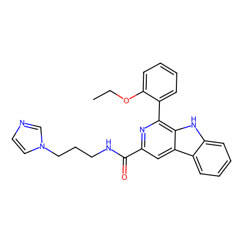 1-(2-ethoxyphenyl)-N-(3-imidazol-1-ylpropyl)-9H-pyrido[3,4-b]indole-3-carboxamide structure