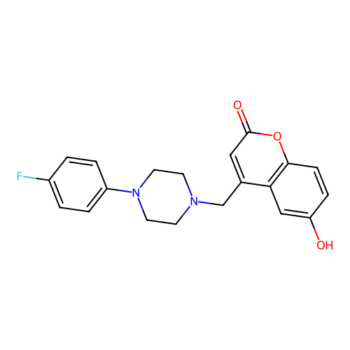 4-((4-(4-fluorophenyl)piperazin-1-yl)methyl)-6-hydroxy-2H-chromen-2-one structure