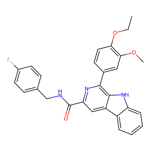 1-(4-ethoxy-3-methoxyphenyl)-N-(4-fluorobenzyl)-9H-beta-carboline-3-carboxamide structure