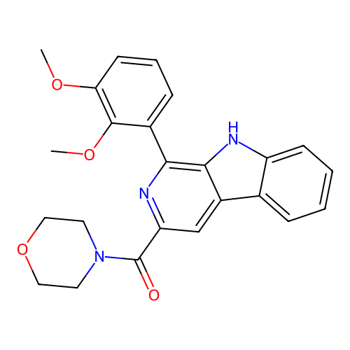 [1-(2,3-dimethoxyphenyl)-9H-beta-carbolin-3-yl](morpholin-4-yl)methanone structure