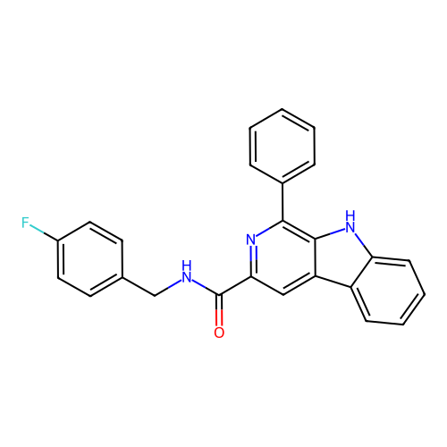 N-(4-fluorobenzyl)-1-phenyl-9H-beta-carboline-3-carboxamide structure
