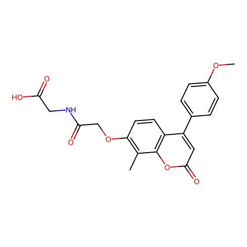 2-(2-((4-(4-methoxyphenyl)-8-methyl-2-oxo-2H-chromen-7-yl)oxy)acetamido)acetic acid structure
