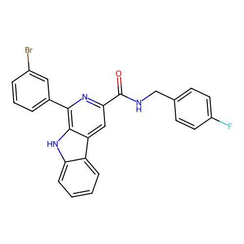 1-(3-bromophenyl)-N-(4-fluorobenzyl)-9H-beta-carboline-3-carboxamide structure