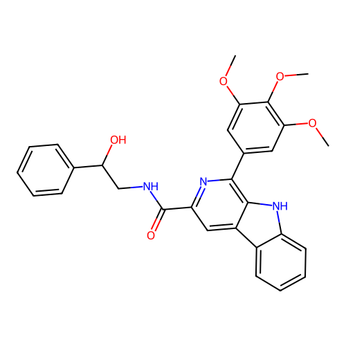 N-(2-hydroxy-2-phenylethyl)-1-(3,4,5-trimethoxyphenyl)-9H-pyrido[3,4-b]indole-3-carboxamide structure