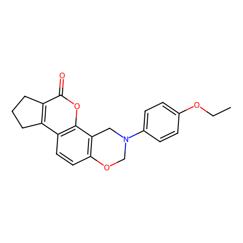 3-(4-ethoxyphenyl)-3,4,8,9-tetrahydro-2H-cyclopenta[3,4]chromeno[8,7-e][1,3]oxazin-6(7H)-one structure