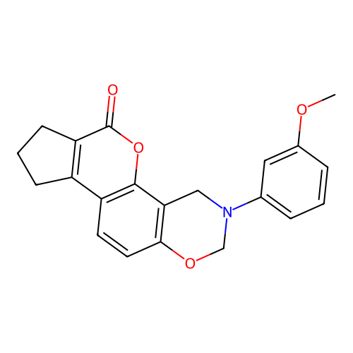 3-(3-methoxyphenyl)-3,4,8,9-tetrahydro-2H-cyclopenta[3,4]chromeno[8,7-e][1,3]oxazin-6(7H)-one structure