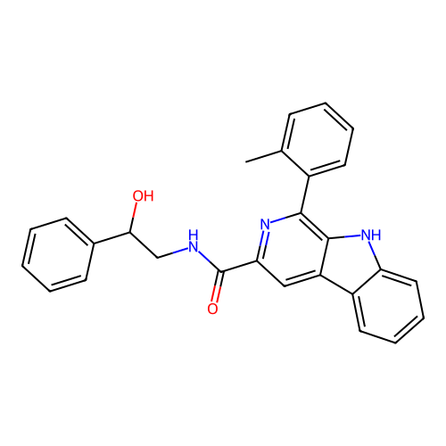 N-(2-hydroxy-2-phenylethyl)-1-(2-methylphenyl)-9H-beta-carboline-3-carboxamide structure