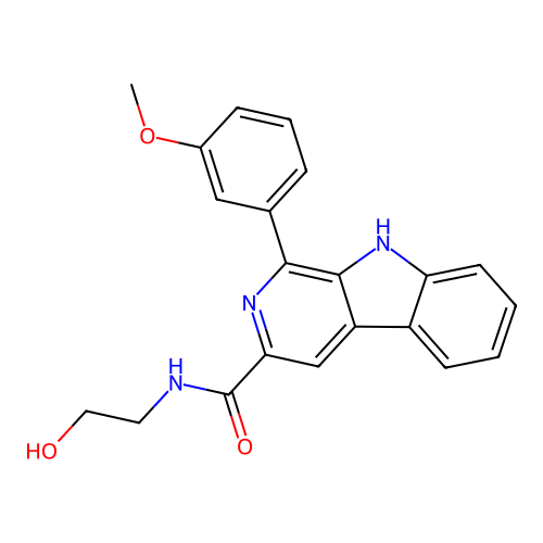 N-(2-hydroxyethyl)-1-(3-methoxyphenyl)-9H-pyrido[3,4-b]indole-3-carboxamide structure