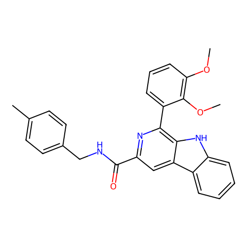 1-(2,3-dimethoxyphenyl)-N-(4-methylbenzyl)-9H-beta-carboline-3-carboxamide structure