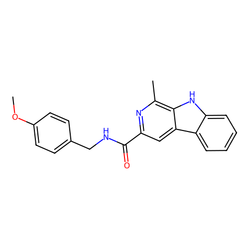 N-(4-methoxybenzyl)-1-methyl-9H-beta-carboline-3-carboxamide structure