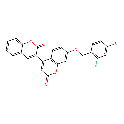 7'-((4-bromo-2-fluorobenzyl)oxy)-2H,2'H-[3,4'-bichromene]-2,2'-dione structure