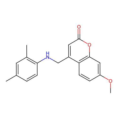 4-{[(2,4-dimethylphenyl)amino]methyl}-7-methoxy-2H-chromen-2-one structure