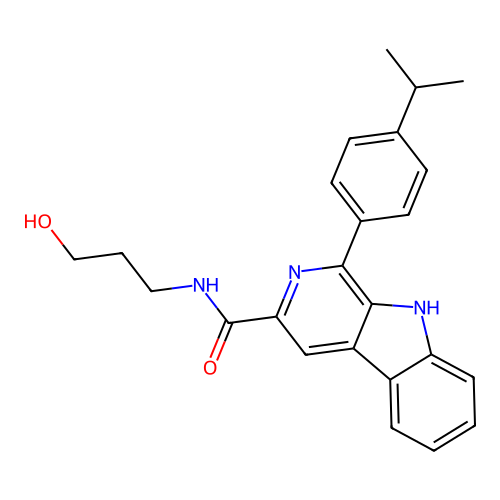 N-(3-Hydroxypropyl)-1-(4-isopropylphenyl)-9H-pyrido[3,4-B]indole-3-carboxamide structure