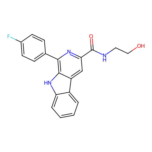 1-(4-fluorophenyl)-N-(2-hydroxyethyl)-9H-pyrido[3,4-b]indole-3-carboxamide structure
