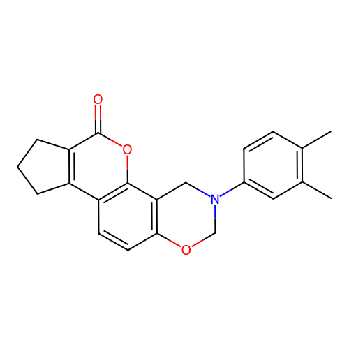 3-(3,4-dimethylphenyl)-3,4,8,9-tetrahydro-2H-cyclopenta[3,4]chromeno[8,7-e][1,3]oxazin-6(7H)-one structure