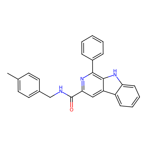 N-(4-methylbenzyl)-1-phenyl-9H-beta-carboline-3-carboxamide structure