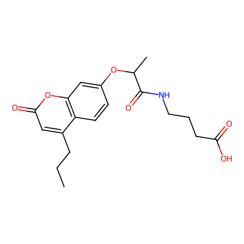 4-({2-[(2-oxo-4-propyl-2H-chromen-7-yl)oxy]propanoyl}amino)butanoic acid structure