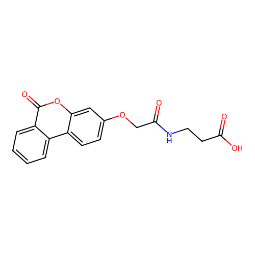 3-(2-((6-oxo-6H-benzo[c]chromen-3-yl)oxy)acetamido)propanoic acid structure