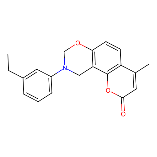 9-(3-ethylphenyl)-4-methyl-9,10-dihydrochromeno[8,7-e][1,3]oxazin-2(8H)-one structure