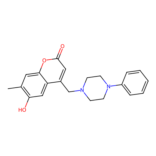6-Hydroxy-7-methyl-4-[(4-phenylpiperazin-1-yl)methyl]chromen-2-one structure