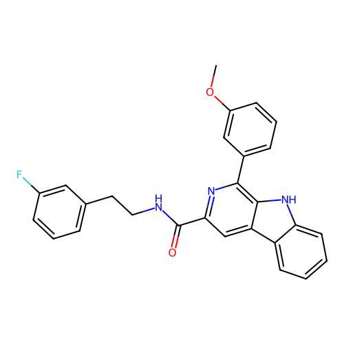 N-(3-fluorophenethyl)-1-(3-methoxyphenyl)-9H-pyrido[3,4-b]indole-3-carboxamide structure