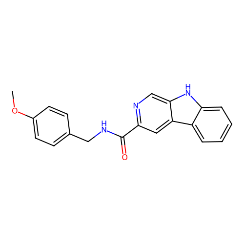 N-(4-methoxybenzyl)-9H-beta-carboline-3-carboxamide structure