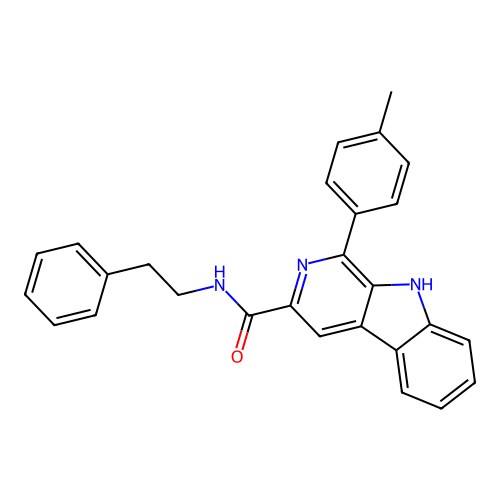 N-phenethyl-1-(p-tolyl)-9H-pyrido[3,4-b]indole-3-carboxamide structure