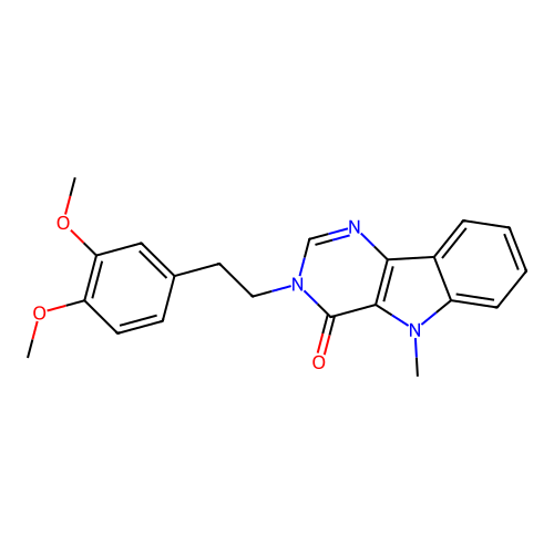 3-(3,4-dimethoxyphenethyl)-5-methyl-3H-pyrimido[5,4-b]indol-4(5H)-one structure