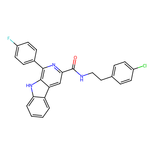 N-(4-chlorophenethyl)-1-(4-fluorophenyl)-9H-pyrido[3,4-b]indole-3-carboxamide structure