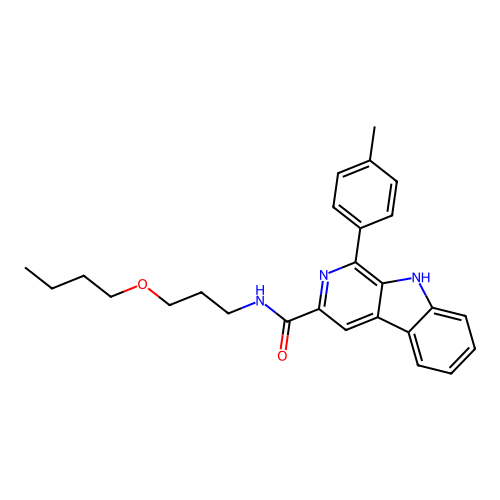 N-(3-butoxypropyl)-1-(4-methylphenyl)-9H-beta-carboline-3-carboxamide structure