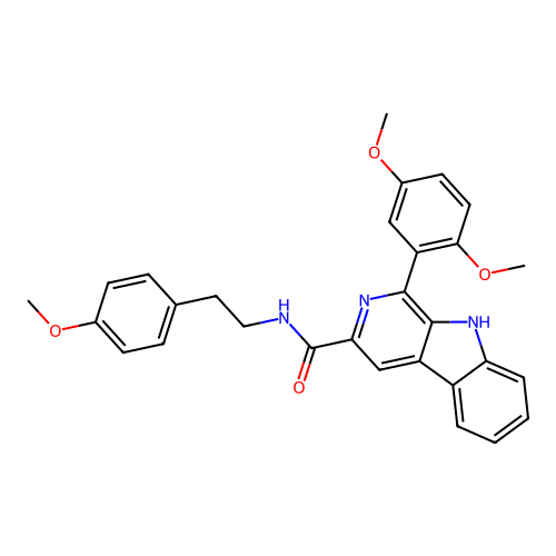 1-(2,5-dimethoxyphenyl)-N-(4-methoxyphenethyl)-9H-pyrido[3,4-b]indole-3-carboxamide structure