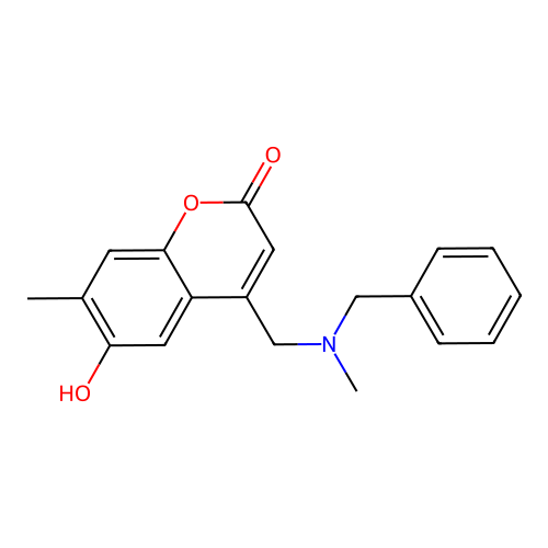 4-((benzyl(methyl)amino)methyl)-6-hydroxy-7-methyl-2H-chromen-2-one structure