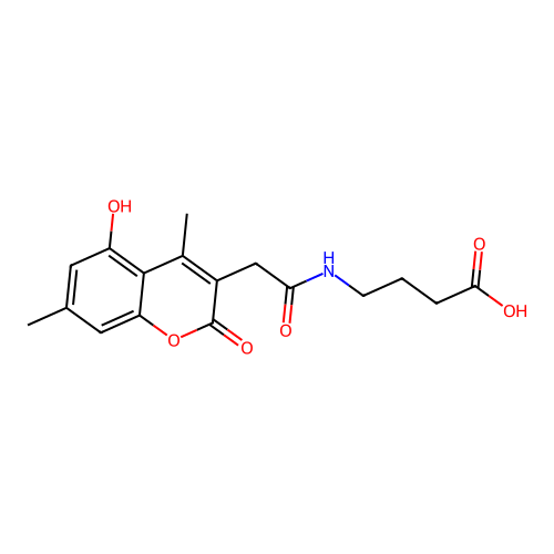 4-{[(5-hydroxy-4,7-dimethyl-2-oxo-2H-chromen-3-yl)acetyl]amino}butanoic acid structure