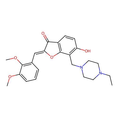 (Z)-2-(2,3-dimethoxybenzylidene)-7-((4-ethylpiperazin-1-yl)methyl)-6-hydroxybenzofuran-3(2H)-one structure