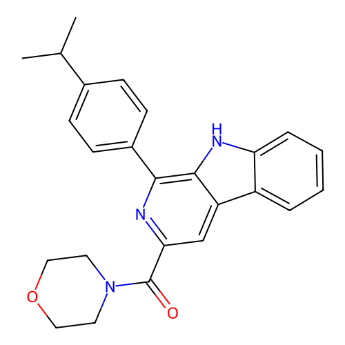 (1-(4-isopropylphenyl)-9H-pyrido[3,4-b]indol-3-yl)(morpholino)methanone structure