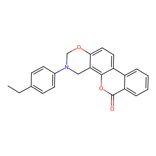 3-(4-ethylphenyl)-3,4-dihydrobenzo[3,4]chromeno[8,7-e][1,3]oxazin-6(2H)-one structure