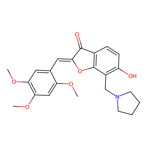(Z)-6-hydroxy-7-(pyrrolidin-1-ylmethyl)-2-(2,4,5-trimethoxybenzylidene)benzofuran-3(2H)-one structure