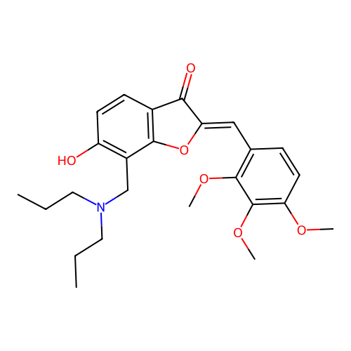 (Z)-7-((dipropylamino)methyl)-6-hydroxy-2-(2,3,4-trimethoxybenzylidene)benzofuran-3(2H)-one structure