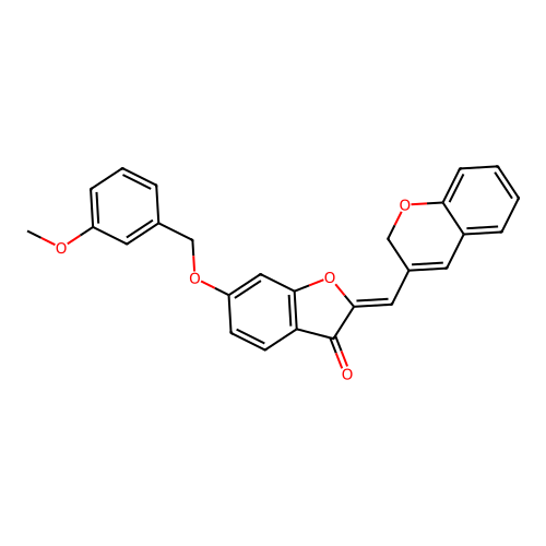 2-(2H-chromen-3-ylmethylene)-6-[(3-methoxyphenyl)methoxy]benzo[b]furan-3-one structure