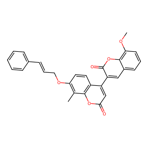 7'-(cinnamyloxy)-8-methoxy-8'-methyl-2H,2'H-[3,4'-bichromene]-2,2'-dione structure