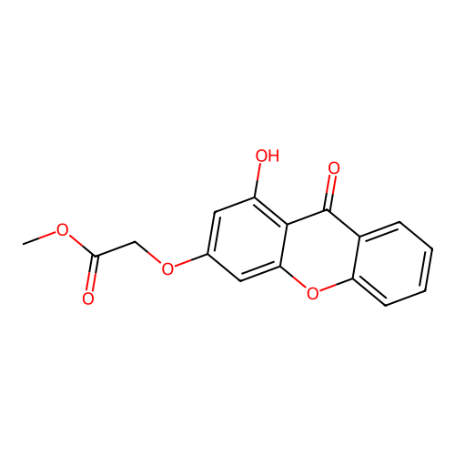 methyl 2-((1-hydroxy-9-oxo-9H-xanthen-3-yl)oxy)acetate structure