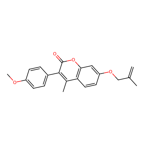 3-(4-methoxyphenyl)-4-methyl-7-((2-methylallyl)oxy)-2H-chromen-2-one structure