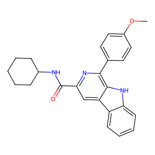 N-cyclohexyl-1-(4-methoxyphenyl)-9H-pyrido[3,4-b]indole-3-carboxamide structure
